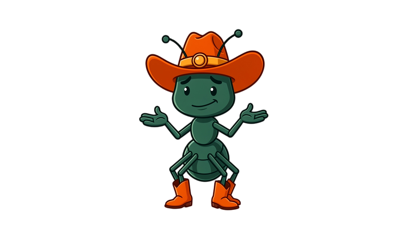 Sheriff Six-Legs shrugging — not sure about that one