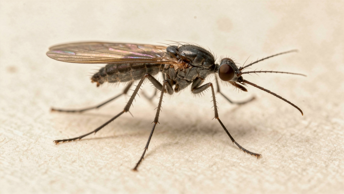 Fungus Gnat (Bradysia coprophila) specimen photo — The Wild Pest field guide
