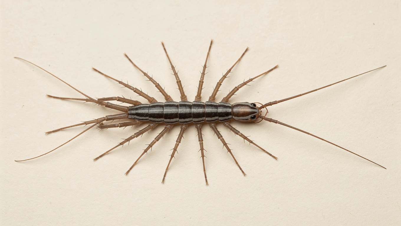 House Centipede (Scutigera coleoptrata) specimen photo — The Wild Pest field guide
